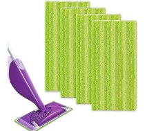 4 x Swiffer WetJet izsmidzināmās nomaināmās mazgājamās mikrošķiedras grīdas tīrīšanas salvetes (zaļas (4 gab.)
