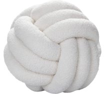 Mezglu spilvens Apaļš bumbu spilvens 28cm Lambwool Mezgloti bumbu spilvens Mājas dekori roku darbs Mezgloti metamais spilvens dīvānam Gulta Auto Birojs (Off White)