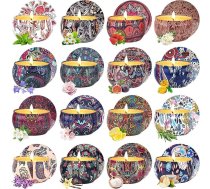 Aromatizētas sveces sievietēm, aromātiskās sveces dāvanas, 16 aromātisko sveču iepakojums stiklā, 180 stundas, 100% sojas vasks, pārnēsājamas ceļojumu sveces stresa mazināšanai, dāvanu komplekts dzimšanas dienai, Mātes dienai,
