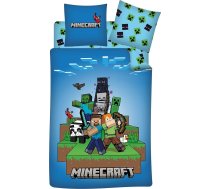 Minecraft Ready to Survive 3 daļu gultasveļas komplekts Segas pārvalks 140 x 200 cm + uz spilvena pārvalks 63 x 63 cm + piegulošā palagsoma 90 x 190 cm