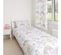 Zappi Co Vienradzis Dizains, ko izstrādājis The Gift Scholars. Reversible Toddler sega, vienvietīga sega, 54" aizkari 72" aizkari. Jautrs bērnu, zēnu, meiteņu, mazuļu segas komplekts ar atbilstošu spilvendrānu (Vienvietīga segas sega ar vienrad