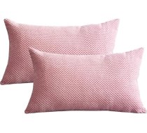 Velvets spilvenu pārvalki (2 iepakojums) Super mīksts taisnstūra ananāsu režģa spilvenu pārvalks dīvānam guļamistabai Mājas apdare 30 x 50 cm (rozā, 2 iepakojums)
