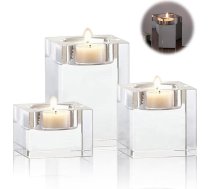 Stikls svecēm, 3 tējas lampu turētāju stikla iepakojums, tējas lampu stikls, sveču turētājs, piemērots ballītēm, vakariņām, dzimšanas dienas svinībām, Ziemassvētkiem, krogiem, svecīšu vakariņām