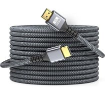4K HDMI kabelis 20 m Īpaši ātrdarbīgs HDMI 2.0 kabelis 4K @ 60Hz 3D ARC ar zeltītu savienotāju Ethernet Audio Video atgriešanās HDMI kabelis UHD TV monitoram, portatīvajam datoram, Xbox PS4/PS5 u.c. (sudraba krāsā)