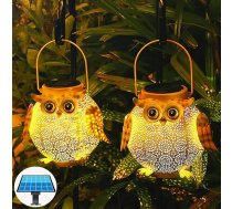 Pack of 2 Solar Lights Garden Outdoor LED Solar Lantern Hanging Outdoor IP44 Waterproof Solar Lights for Outdoor Owl Lantern Garden Decoration for Outdoor Balcony Patio Path Lawn Walkway Yard Night
