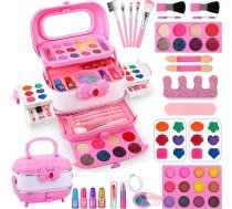 Bērnu grima komplekts meitenēm, 54 gabali Vanity Case meitenes, mazgājams grims Bērnu grima komplekts meitenēm rotaļlieta, grima komplekts meitenēm Ziemassvētku dzimšanas dienas dāvanām 3-12 gadiem