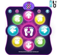 Deju paklājiņš Bērnu dāvanas meitenēm 3 4 5 6 6 7 8 9 9 10 11 12+ gadi, mūzikas paklājiņš ar 8 LED gaismām, bezvadu Bluetooth, uzlādējams akumulators, dzimšanas dienas Ziemassvētku rotaļlieta