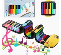 49 taustiņi Roll Up saliekamās klavieres iesācējiem, Rolling Up Piano Portable Electronic Piano, MIDI saliekamās elektriskās klavieres bērniem, iesācējiem, elektroniskās, digitālās