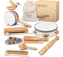 STOIE'S Mūzikas instrumenti bērniem no 3 gadiem Koka Montessori instrumenti Bērnu mūzikas instrumenti Bērnu mūzikas instrumenti Baby Tonewoods Bērnu instrumenti Bungas mūzikas rotaļlieta