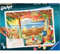 Ravensburger CreArt 20276 - Omulīga pludmales mājiņa - krāsošana pēc skaitļiem pieaugušajiem, DIY gleznošanas komplekts ar otu un akrila krāsām, dāvana sievietēm un vīriešiem, gleznošana pieaugušajiem