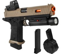 Gel Blaster rotaļlieta JM-X5 Splatter Halloween rotaļlietas ar brillēm, elektriskā gela palaišanas rotaļlieta, Ziemassvētki, Jaunais gads, āra spēles un izklaide dārzā, 14+, smilšu krāsā