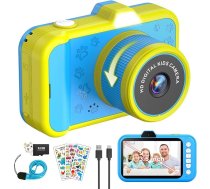 Bērnu kamera, 3,5 collu liels ekrāns 48MP 1080P digitālā kamera bērniem ar 360° rotējošu tālummaiņas objektīvu LED zibspuldzes kamera Bērnu Ziemassvētku dāvanu rotaļlieta 3 4 5 5 6 8 8 7 9 9 10 11 12 gadu zēniem meitenēm