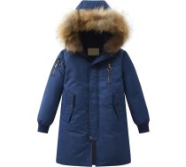 Lieli bērnu Unisex pūka mēteļi ar kapuci, cietie pūkainie virsdrēbes, biezi, silti, vēja necaurlaidīgi ziemas mēteļi ar kapuci, slēpošanas jaka