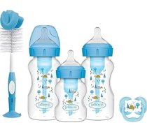 Dr. Brown's Natural Flow Options+ Anti-Colic zīdaiņu pudeles dāvanu komplekts, zils