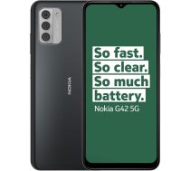 Nokia G42 5G 6,56 collu HD+ viedtālrunis ar trīskāršu 50 MP AI aizmugurējo kameru, 6 GB/128 GB atmiņas, 3 dienu akumulatora darbības laiku, Android 13, OZO 3D audio ierakstīšanu, QuickFix remonta iespējām un divām SIM kartēm - pelēks