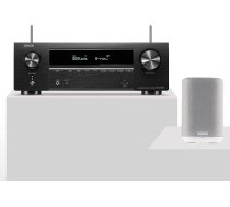 Denon AVR-X1700H 7.2 kanālu AV uztvērējs + Denon Home 150 Multiroom skaļrunis (balts), iebūvēts HEOS, WLAN, Bluetooth, AirPlay 2, saderīgs ar Alexa