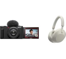 Sony Vlog kamera ZV-1F Digitālā kamera ZV-1F Salokāms un rotējošs displejs & WH-1000XM5 Bezvadu Bluetooth austiņas ar trokšņu slāpēšanu 30 h akumulators