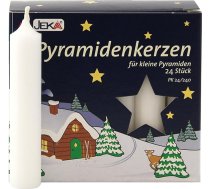 OLShop AG 3 piramīdas formas sveču komplekts, mazs, balts, apm. 14 x 74 mm (3 x 24 gab.) Ziemassvētku sveces, Adventes sveces, Ziemassvētku eglīšu sveces, eglīšu sveces, sveces