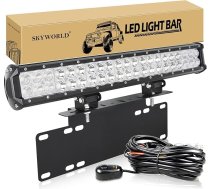 SKYWORLD 20 collu 126 W LED darba gaismu josla ar 12 V vadu komplektu, gaismas joslas numura zīmes turētājs priekšējā bampera bull bar, LED papildu priekšējo lukturu josla 4x4 automašīnai bezceļa kravas automašīnai traktoram kravas automašī