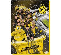 Borussia Dortmund Unisex - Pieaugušo BVB komiksu adventes kalendārs 2024, melns/dzeltens, 43 x 30 cm