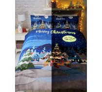 Bedlam Glow in the Dark Christmas Design sega, daudzkrāsains, 52% poliesters, 48% kokvilna, daudzkrāsains, vienvietīgs, W135cm x L200cm (sega), W50cm x L75cm (spilvendrāna)