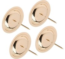 NKlaus 4 x Adventes vainags 7 cm diametrs Adventes vainaga plāksne Adventes misiņa zelta sveces plāksne Ziemassvētku rotājums 10652