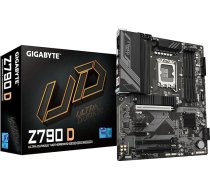 Gigabyte Z790 D pamatplate - atbalsta Intel Core 14. paaudzes procesorus, 12+1+1 fāzes digitālais VRM, līdz 7600 MHz DDR5 (OC), 3xPCIe 4.0 M.2, 2.5GbE LAN, USB 3.2 Gen 2