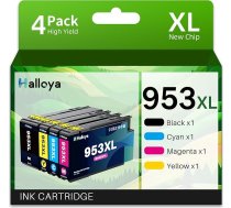 Halloya 953 XL 953XL Multipack saderīgs ar HP 953 printeru kasetnēm HP OfficeJet Pro 7740 7720 7720 7730 8710 8720 8730 8715 8210 8218 8725 8728 8740 kasetnēm (4 iepakojumā)