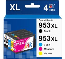 Starink 953xl kasetnes saderīgas ar HP 953 XL 953XL Multipack saderīgas ar HP Officejet Pro 7720 7740 8710 8720 8720 8715 8210 8730 7730 8730 8725 8740 (melna, zilā, dzeltenā, dzeltenā krāsā, 4 gab.)