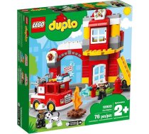 Lego 10903 Duplo ugunsdzēsēju stacija ar ugunsdzēsēju mašīnu un 2 ugunsdzēsēju figūriņām, gaisma un skaņas, rotaļlieta bērniem no 2 līdz 5 gadu vecumam