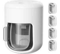 FOTINOR Zobu suku turētājs, 4 iepakojums ar 1 zobu pastas dozatoru Sienas pašlīmējošs elektriskais zobu suku turētājs ar putekļu necaurlaidīgu ūdensnecaurlaidīgu vāku vannas istabai bērniem