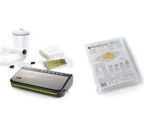 Foodsaver vakuumiepakotājs pārtikai ar integrētu ruļļu uzglabāšanas ierīci [FFS005X] & FSB4802-I Vakuuma maisiņi 48 gab. 20,7 x 29,2 cm / Folijas maisiņi pārtikai / Vakuumiepakotājs