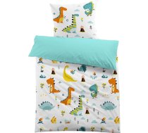 MUSOLEI Dinozauru gultas veļa 135 x 200 cm Bērnu meitenes zēni 3D drukas karikatūra Dino gultas veļa Bērnu gultas veļa Mikrošķiedras poliestera sega 135 x 200 cm ar 1 spilvendrānu 80 x 80 cm Dino04