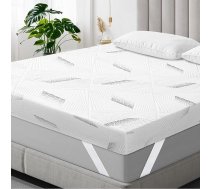SCHNAUZER HOME matrača pārvalks, 7,5 cm augsts, divi cietības līmeņi, H2 un H3 gēla atmiņas putas, Oeko-Tex® sertificēts, noņemams un mazgājams pārvalks, piemērots gultu un dīvānu gultām (140 x 200 cm)