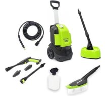 Greenworks G30 kompaktais spiediena mazgātājs, 120 bāru, 400 l/h, 1500 W, ar 6 m šļūteni un tīrīšanas piederumiem, zaļš, pelēks, melns, 230 V