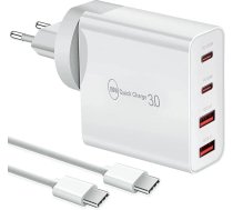 Leyf 100 W USB C lādētājs un USB-C kabelis (1 m), ātrais lādētājs, 4 porti, ātrais lādētājs PD 3.0, daudzfunkcionāls, saderīgs ar iPhone 15, Mac Pro/Air, İpad Pro, Samsung, Huawei, Xiaomi, C tipa un USB barošanas bloks