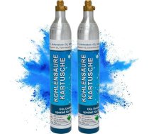 Bluecraft 2 x CO2 kasetne Soda 425 g g gāzētais balons līdz 120 litriem dzirkstošā ūdens | Pildīts Vācijā | Saderīgs ar standarta karbonatoriem | Universāla lietošana un viegla nomaiņa