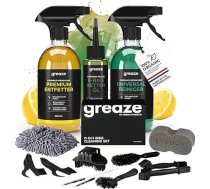 Greaze E-Bike Chain Oil Bicycle Cleaning Set - augstas kvalitātes Ebike ķēdes kopšanas līdzekļi - velosipēdu ķēdes eļļa Ebike ilgtspējīgai eļļošanai (E-Bike Chain Oil Cleaning Set Expert)