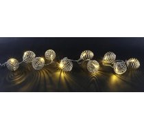 LED bumbu virtene Pasaku Lights 1 metrs 10 LED Warm White Balls Lantern Silver Iekštelpu apdare bumbu pasaku gaismas Akumulatora darbināmas bumbiņas Ziemassvētku dekorēšana virtene ķēdes gaismas virtene virtene