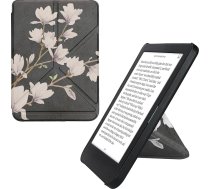 kwmobile Aizsargvāciņš saderīgs ar Kobo Clara BW/Clara Colour/Tolino Shine (5) / Shine Colour - mākslīgās ādas vāciņš - eReader Cover Case - Magnolia Taupe White Dark Grey