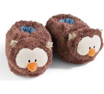 NICI Oscar Owl čības, izmērs EU 38-41/UK 5-7, mīkstās čības siltām pēdām, plīša apavi ar pūces dizainu bērniem un pieaugušajiem, 48935, lieliska dāvana, brūnas krāsā