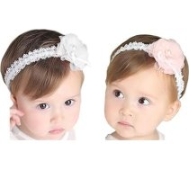 Hocaies Pack of 2 bērnu bērnu matu josla meiteņu galvas lenta meitenes Ziedu matu aksesuāri matu lenta matu lenta bērnu dāvanas kristību dāvanu komplekti (01)