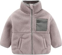 Guqmjde Teddy Fleece jaka Bērnu ziemas jaka Silts sviedru jaka zēni Fleece odere Coat gadījuma ziemas mētelis Termiskās jakas Classic plīša jaka Stand-Up apkakle Pārejas jaka Zip Fleece jaka