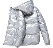 Sobzia Shiny Down Jacket Vīriešu spīdīga viegla melna pūkaina jaka Down Jacket Āra atstarojoša stepēta jaka Ziemas jaka Winter Jacket Pārejas ziemas jaka