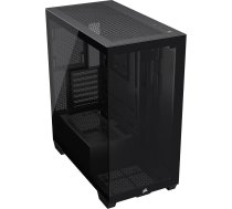 CORSAIR 3500X Mid-Tower ATX PC korpuss - rūdīts panorāmas stikls - saderīgs ar reversā savienojuma pamatplatēm - nav iekļauti ventilatori - melns