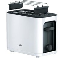 Braun HT 3010 WH grauzdētājs, dubultie slots, noņemams drupatas paliktnis, uzsildīšanas un atkausēšanas funkcija, 7 grauzdēšanas līmeņi, atsevišķs bulciņu piederums, balts