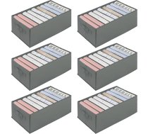 Garderobes organizators, 6 gabali, atvilktņu organizators, salokāms, organizatoru sistēma, drēbju, T-kreklu, bikšu, biksīšu, apakšveļas uzglabāšanai, skapis