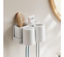 Zobu suku turētājs, vannas istabas līmējamais zobu suku turētājs, sienas, zobu suku turētājs, elektriskā zobu suka ar 2 kausiņiem + 2 atsevišķas glabāšanas kastes