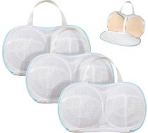 Veļas mazgāšanas tīkla krūšturis 3 krūšturu veļas maisiņu komplekts, krūšturu tīkls ar 3D turētāju, tīkls veļas mašīnai, veļas mazgāšanas tīkla krūšturis ar rāvējslēdzēju, atkārtoti lietojams krūšturu veļas maisiņš veļa