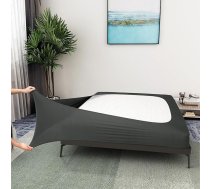 Kastes atsperu pārvalks Queen Size Jersey trikotāžas un elastīgs 4 sānu gultas svārki alternatīva - Queen/Cal Queen, pelēks